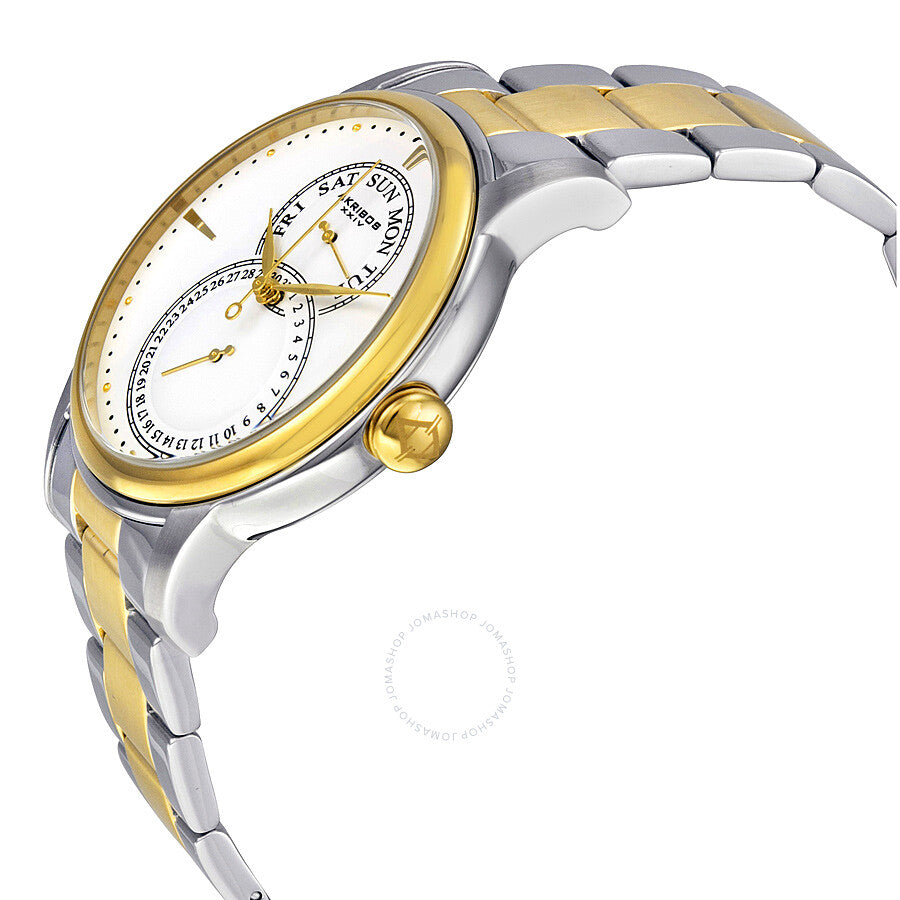 Akribos XXIV White Matte Dial Two-tone Men's Watch AK728TTG