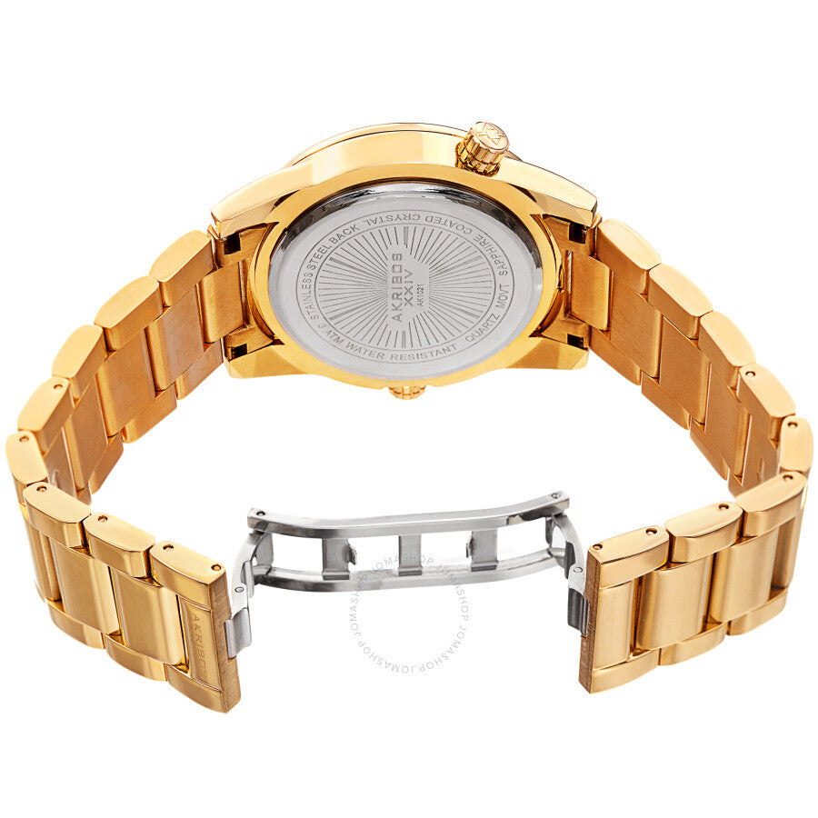 Reloj Akribos Xxiv World Time de cuarzo con esfera negra para hombre AK1021YGB