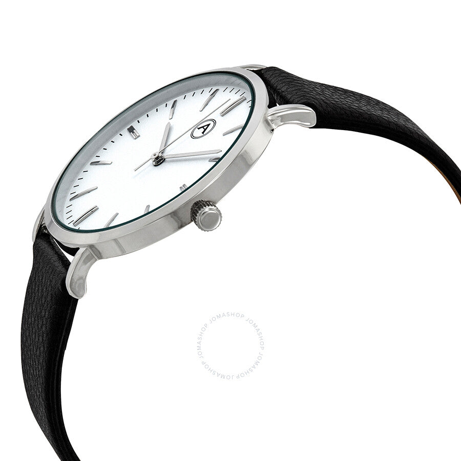 Alba by Akribos White Dial Leather Men's Watch 1033SS
