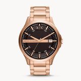 Armani Exchange Hampton Three-Hand Date Rose Gold Men's  Watch - AX2449