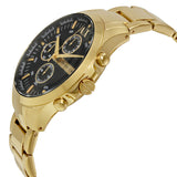 Armani Exchange Reloj Unisex Cronógrafo Chapado en Oro con Esfera Negra AX2137