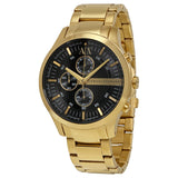 Armani Exchange Reloj Unisex Cronógrafo Chapado en Oro con Esfera Negra AX2137