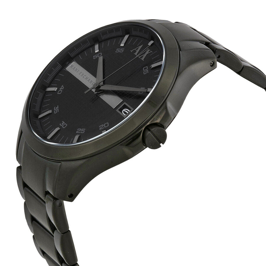 Armani Exchange Hampton AX2104 - Reloj para hombre, esfera negra, chapado en iones, color negro