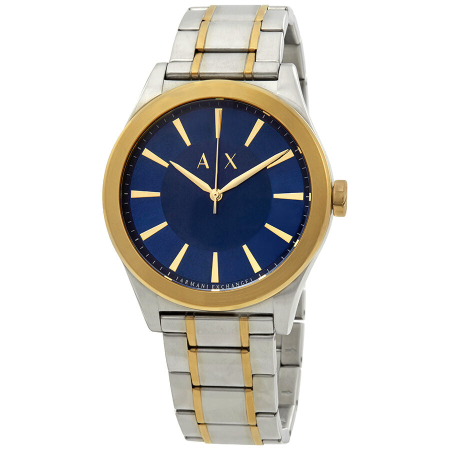 Buy Armani Exchange Nico Mutli-colour Brown Leather Blue Dial Gold
