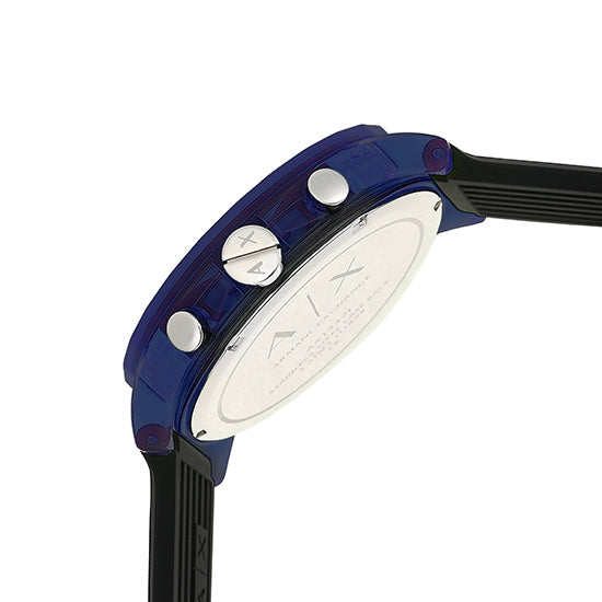 Armani Exchange Outerbanks Reloj para hombre con correa de silicona azul AX1339