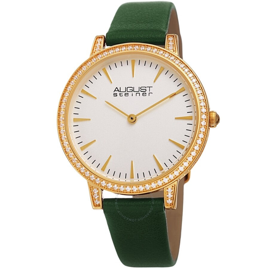 August Steiner AS8274GN White Dial Ladies Watch AS8274GN - The Watches Men & Co