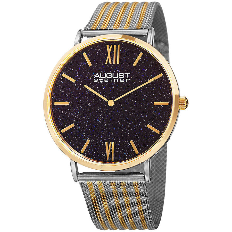 August Steiner Blue Sandstone Dial Two-tone Men's Watch AS8218TTG - The Watches Men & Co