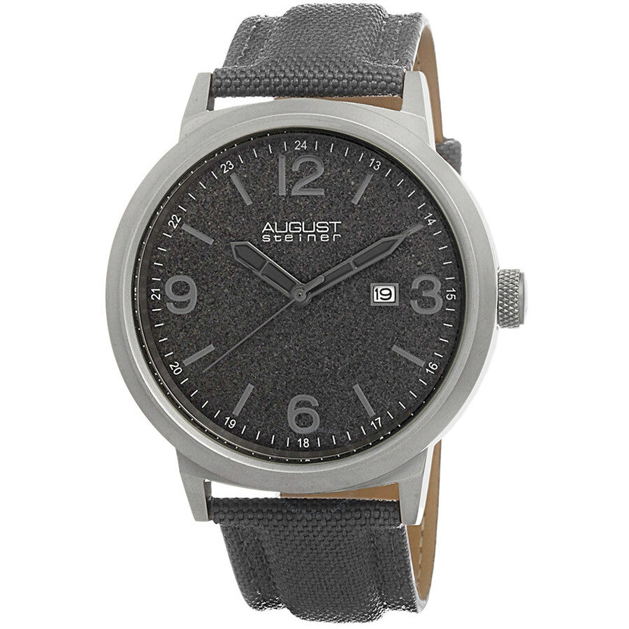 August Steiner Grey Dial Grey Canvas Men's Watch AS8088GY - The Watches Men & Co