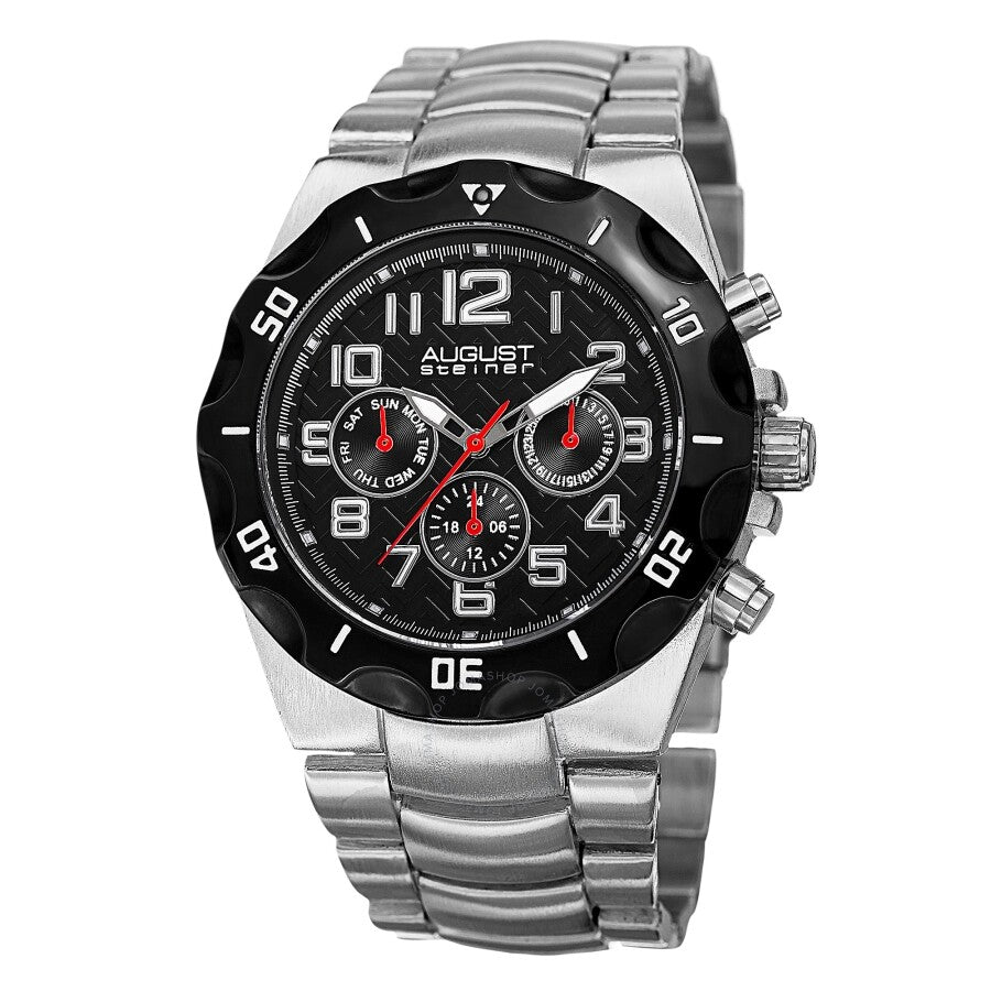 August Steiner Quartz Black Dial Men's Watch AS8161SSB - The Watches Men & Co