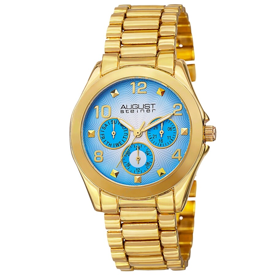 August Steiner Quartz Blue Dial Ladies Watch AS8150YG - The Watches Men & Co