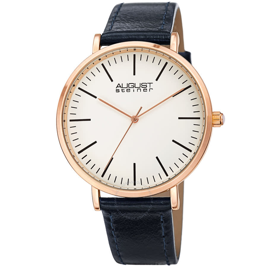 August Steiner Quartz White Dial Men's Watch AS8284RGBU - The Watches Men & Co