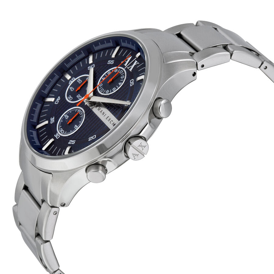 Armani Exchange Hampton Chronograph Blue Dial Silver Watch - AX2155