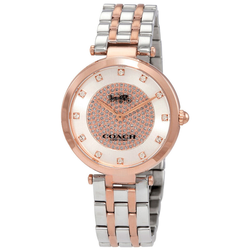 Coach Park Reloj de cuarzo con esfera plateada y cristal para mujer 14503644