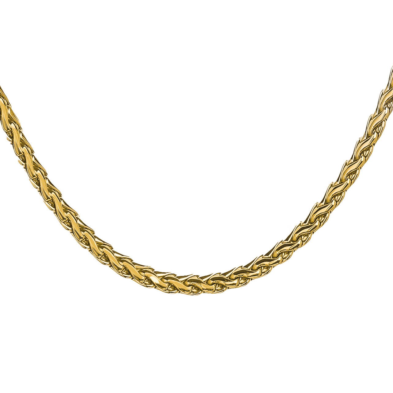 Big Daddy 5mm gold rope chain displayed in full length