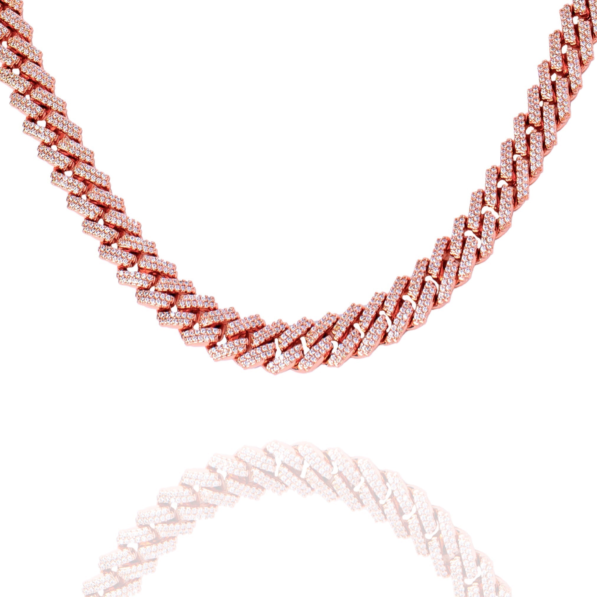 Big Daddy 8MM Cuban Link Rose Gold Iced Out Chain - Chain