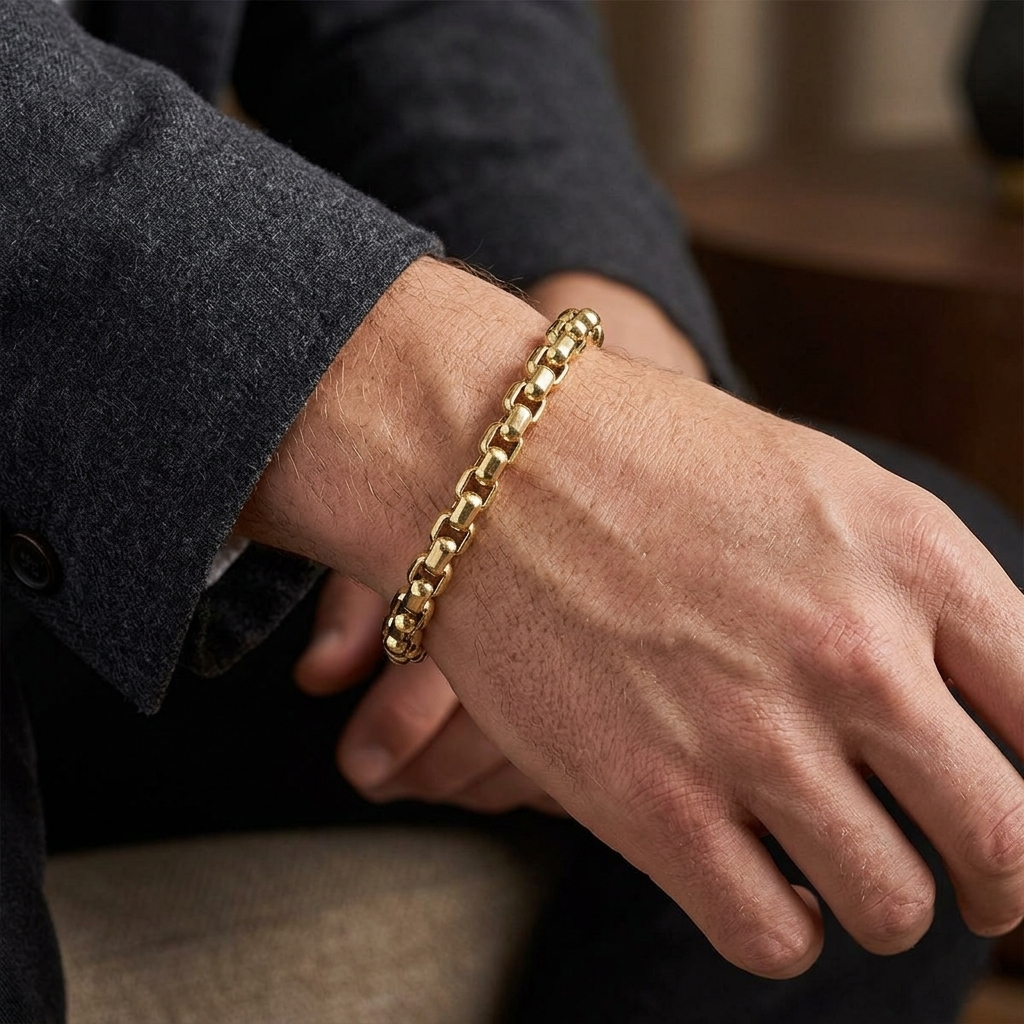 Big Daddy 8MM Gold Franco Box Chain Bracelet