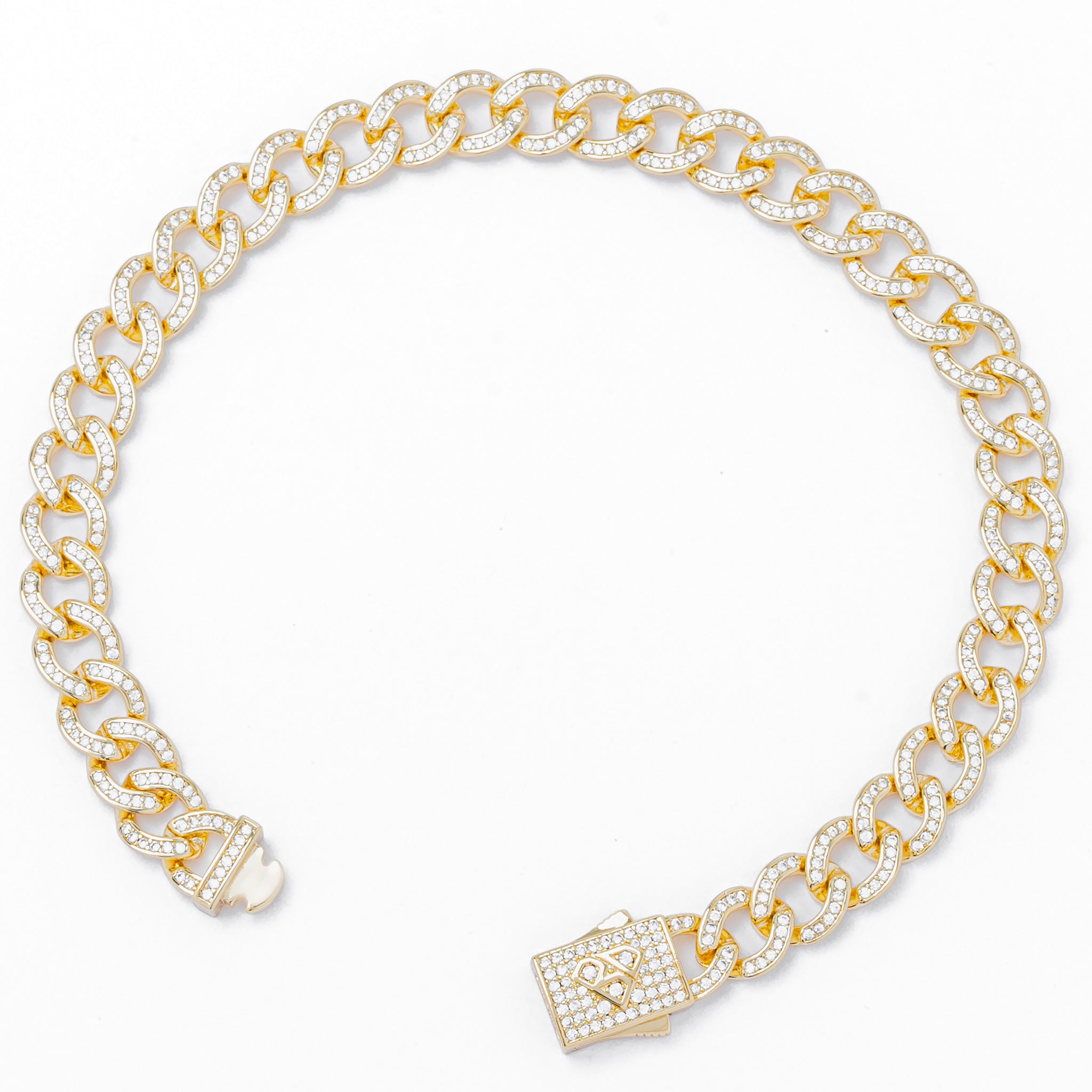 Big Daddy 8MM Iced Curb Cuban Gold Bracelet - Bracelet