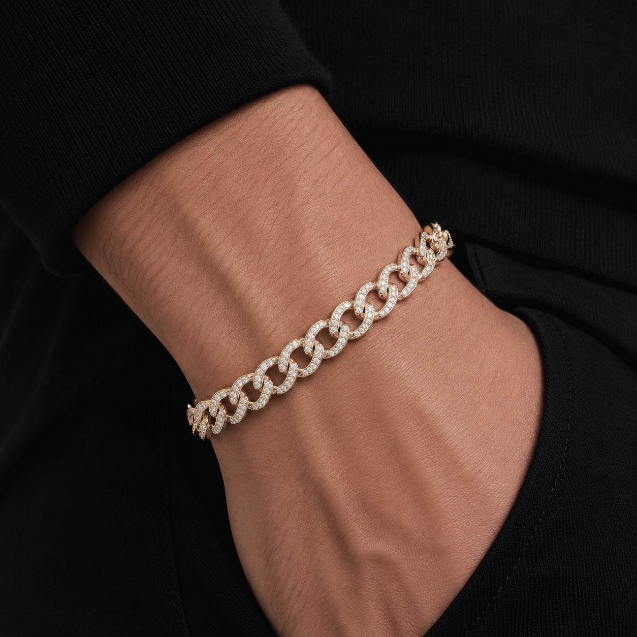 Big Daddy 8MM Iced Curb Cuban Gold Bracelet