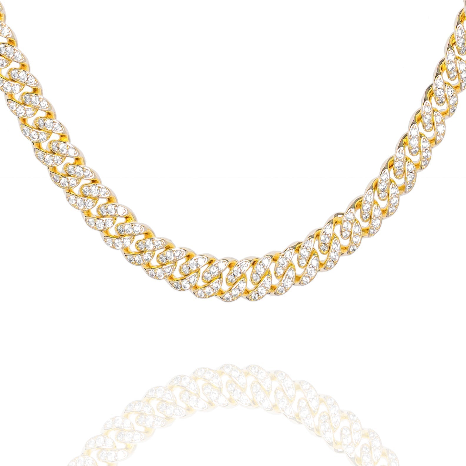 Big Daddy 8MM Iced Out Gold Cuban Link Chain - Chain