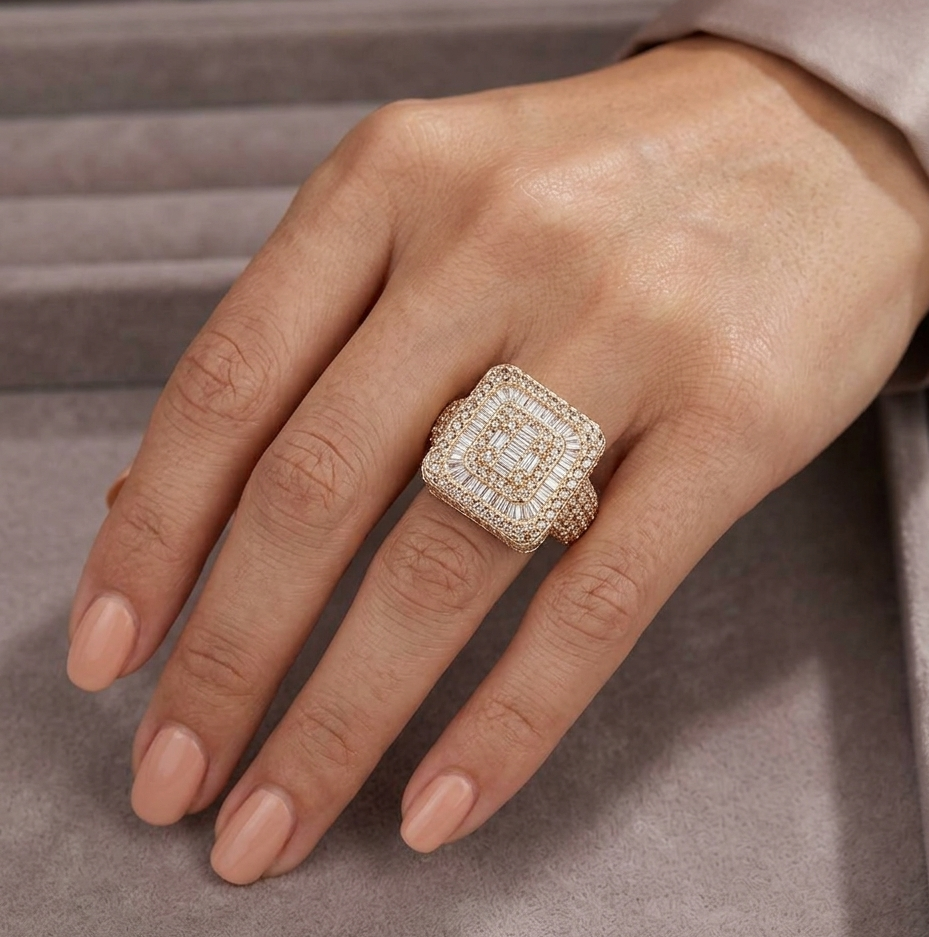 Big Daddy Conqueror Iced Out Baguette Diamond Ring