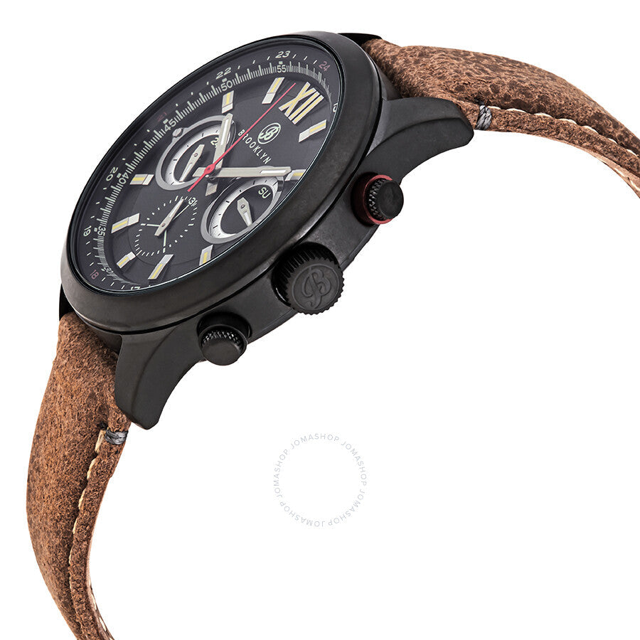 Brooklyn Watch Co. Stuyvesant Quartz Black Dial Men's Watch BW-8128-BQ-01-LBRW