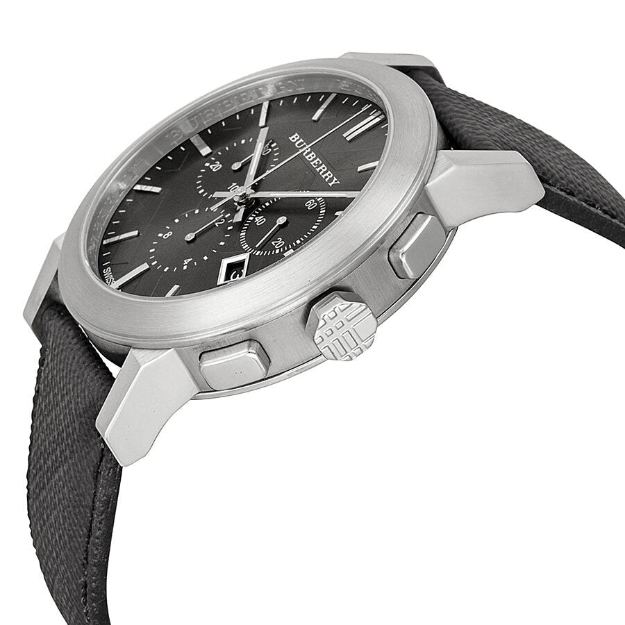 Reloj Burberry para hombre con esfera gris y cuero negro BU9362