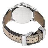Reloj Burberry para mujer con correa de piel a cuadros grandes y esfera beige BU9021