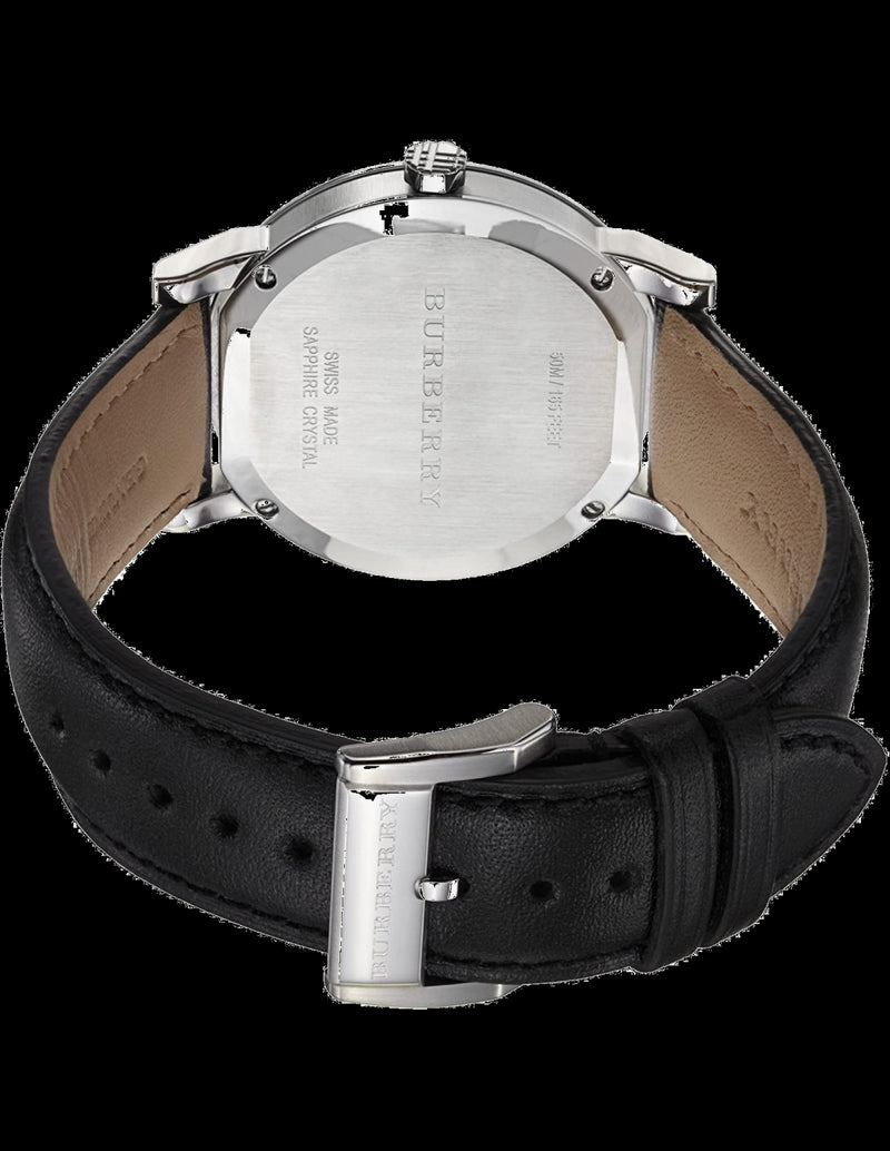 Burberry round deals leather strap watch