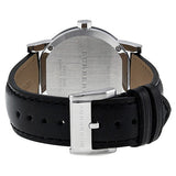 Burberry Silver Dial Black Leather Ladies Watch BU9106