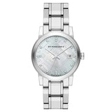 Burberry BU9125 Reloj de mujer con esfera de nácar y acero inoxidable plateado