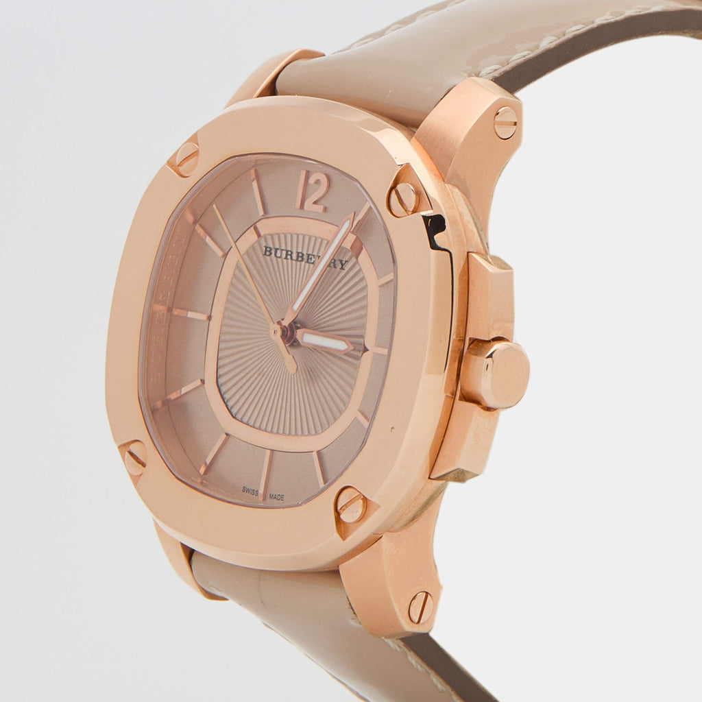 Burberry The Britain Rose Gold Storm Grey Dial Leather BBY1718