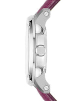 ساعة بربري ذا بريتن النسائية ذات المينا الوردية والسوار الجلدي الوردي - BBY1715