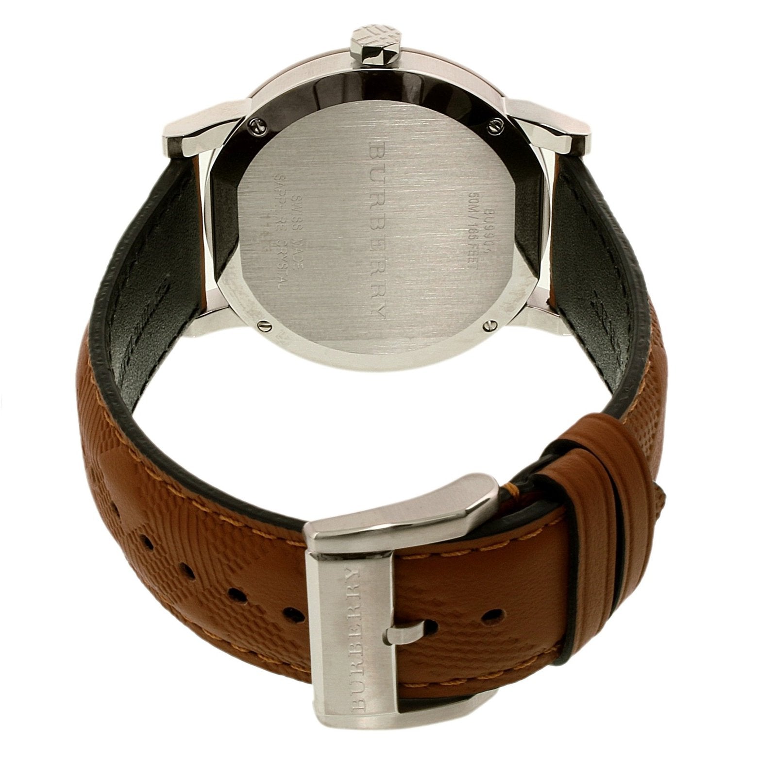 Burberry The City Reloj para hombre con correa de cuero marrón BU9904