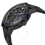 ساعة بربري ذا سيتي كرونوغراف للرجال، مينا أسود، سوار مطاطي أسود - BU9806