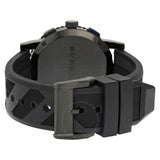 ساعة بربري ذا سيتي كرونوغراف للرجال، مينا أسود، سوار مطاطي أسود - BU9806