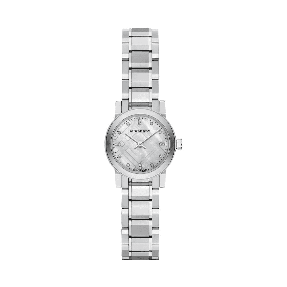 Burberry The City Reloj de mujer con esfera plateada y diamantes BU9213
