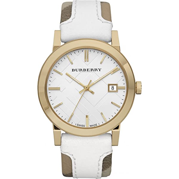 Burberry The City - Reloj para mujer con correa de piel blanca BU9015