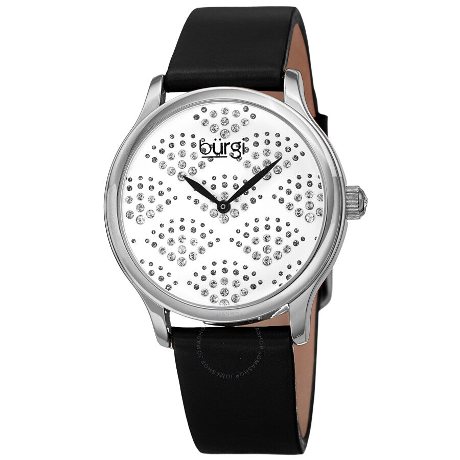 Burgi Pebble Style Quartz White Dial Ladies Watch BUR238SSB - The Watches Men & Co
