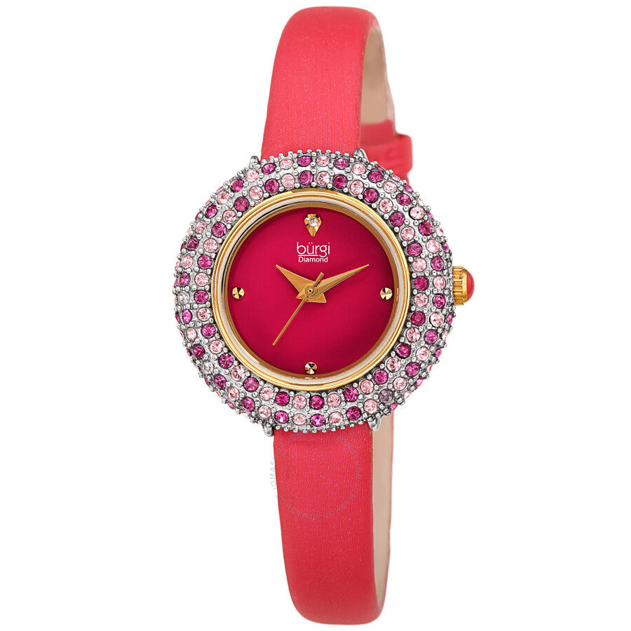 Burgi Quartz Diamond Pink Dial Ladies Watch BUR240PK - The Watches Men & Co