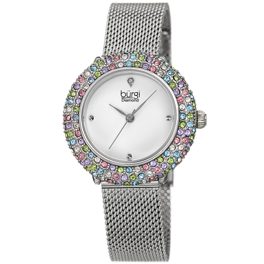 Burgi Quartz Diamond Silver Dial Ladies Watch BUR258SS - The Watches Men & Co