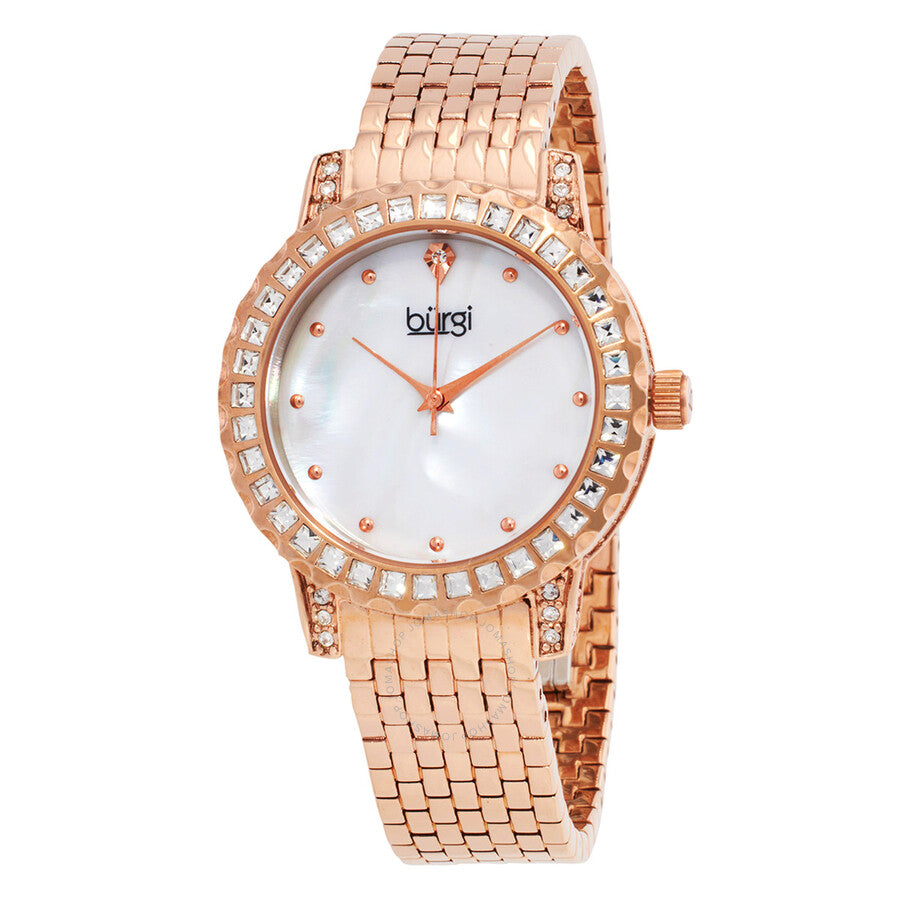 Burgi Quartz White Dial Ladies Watch BUR176RG - The Watches Men & Co