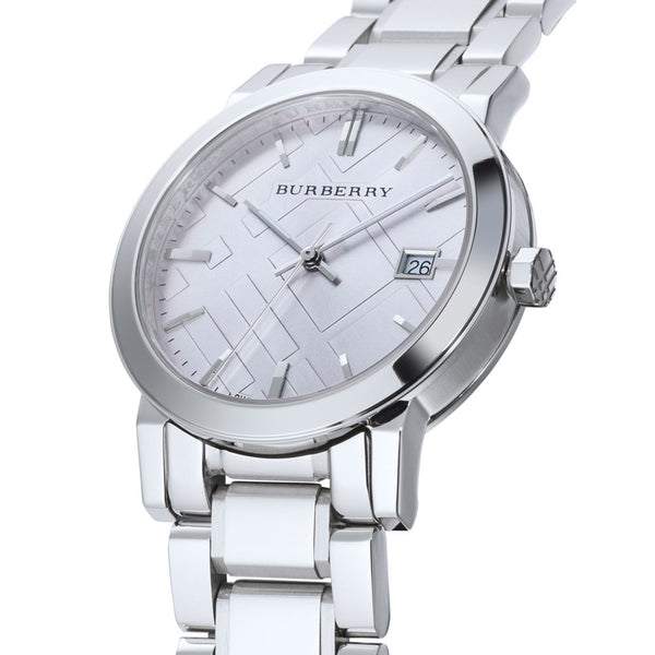 Reloj unisex de acero inoxidable con esfera gris Burberry BU9035