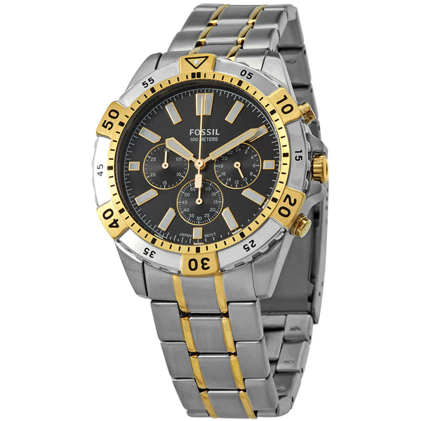 Fossil Garrett Reloj cronógrafo de cuarzo con esfera negra para hombre FS5771