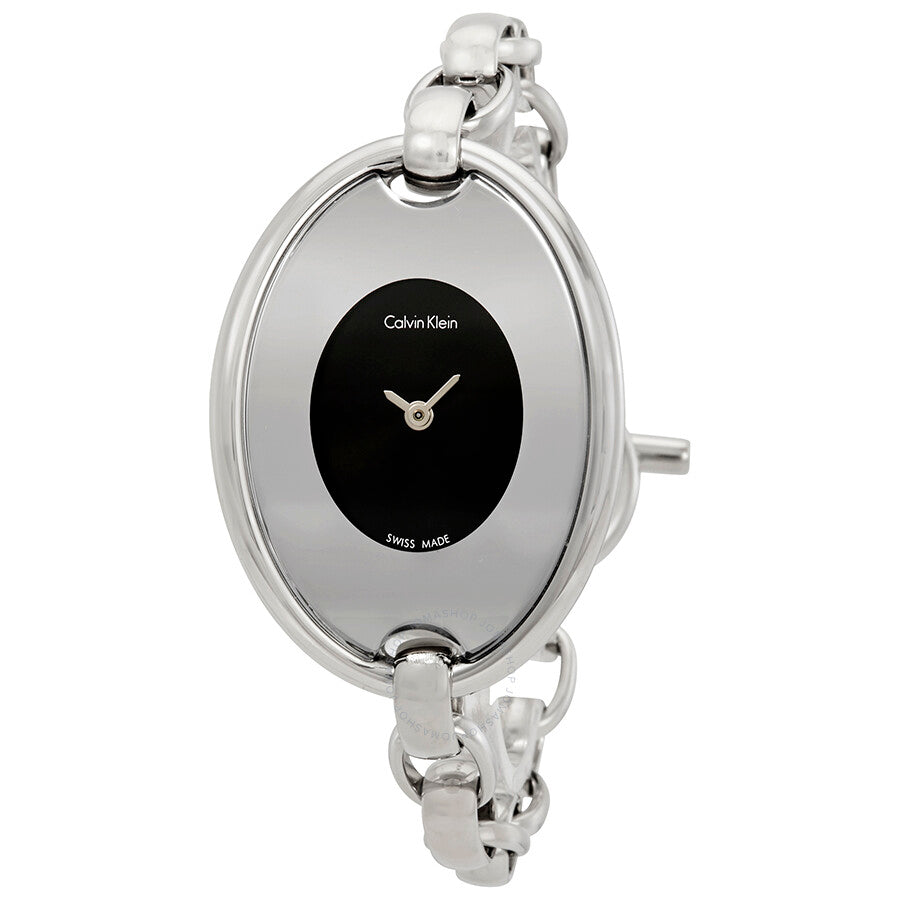 Calvin Klein Distinctive Black Dial Ladies Small Watch K3H23121 - The Watches Men & Co