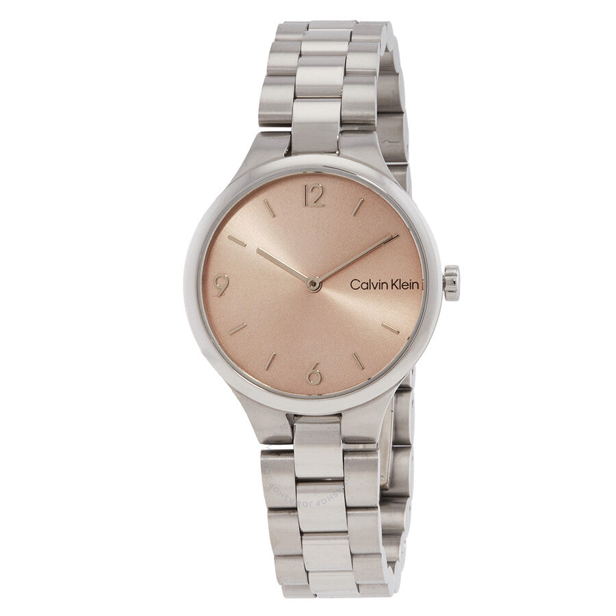 Calvin Klein Linked Quartz Pink Dial Ladies Watch 25200129 - The Watches Men & Co