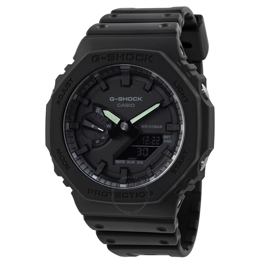 Casio Alarm World Time Quartz Analog-Digital Black Dial Men's Watch GA2100-1A1 - The Watches Men & Co