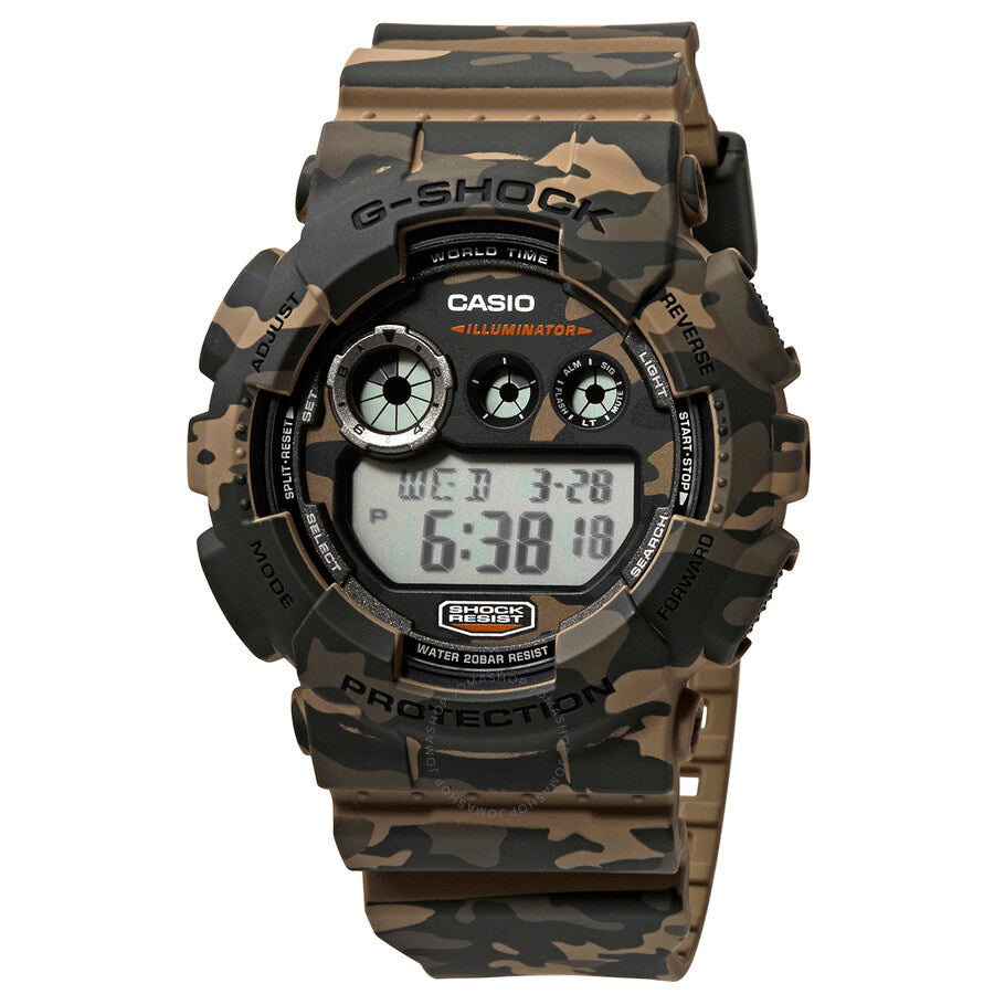 Casio Perpetual Alarm World Time Chronograph Quartz Digital Watch GD120CM-5 - Watches of America