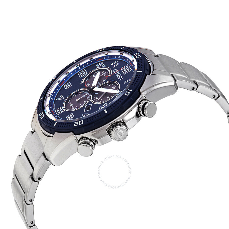 Reloj Citizen AR Chronograph Eco-Drive con esfera azul para hombre AT2440-51L