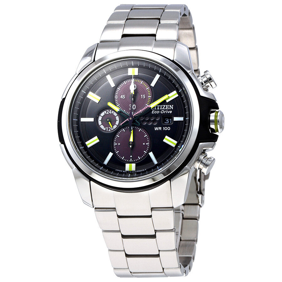 Citizen AR Eco-Drive Black Dial Stainless Steel Men's Watch CA0428-56E