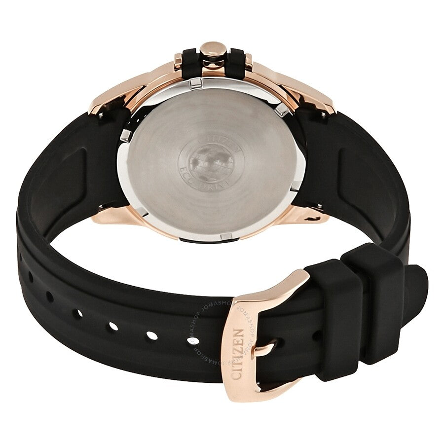 Citizen AR Silver Dial Ladies Black Silicone Solar Watch FE6133-09A